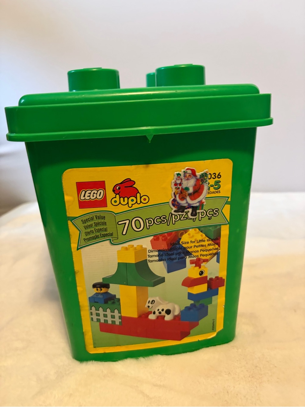 LEGO DUPLO Green Storage Tub Mixed Building Blocks Lot Vintage